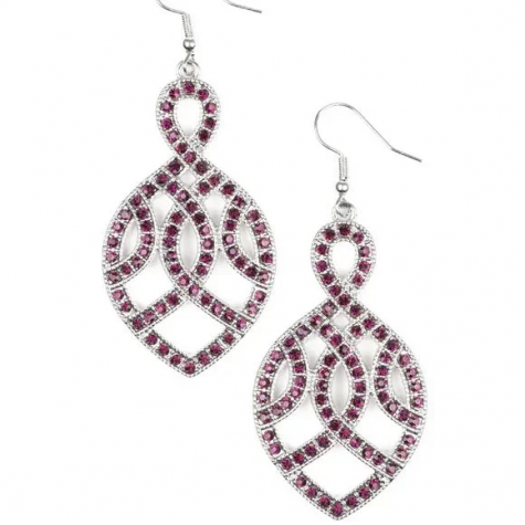 A Grand Statement - Purple Earrings